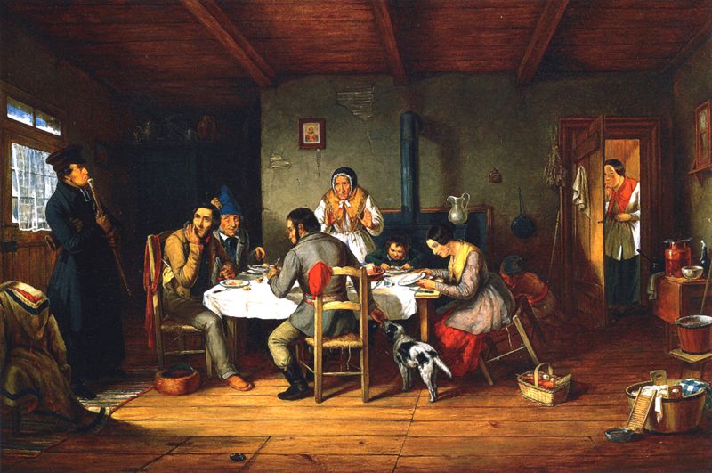 'Breaking lent', painting by C. Krieghoff