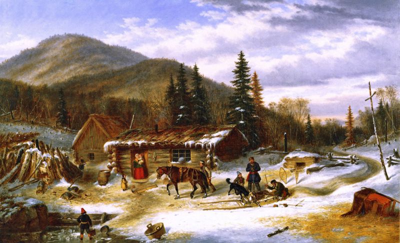 'Bringing in the deer', painting by C. Krieghoff